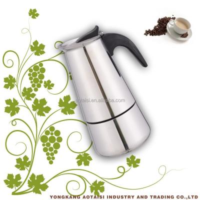 China Sustainable Stainless Steel Coffee Maker---Gold Design (2-4-6-9-14 cups) for sale