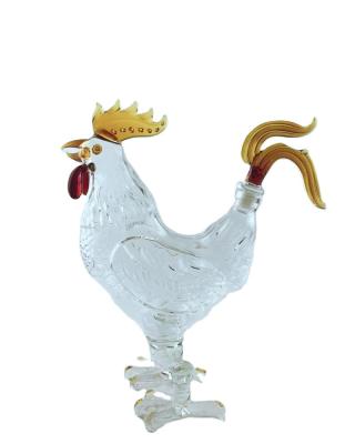 China Wine Rooster Year Shape Glass Limited Animal Bottle for sale