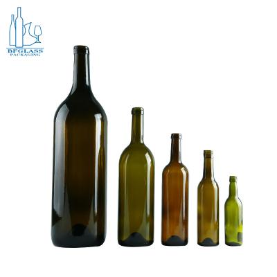 China Beverage grades all green color glass wine bottle for sale