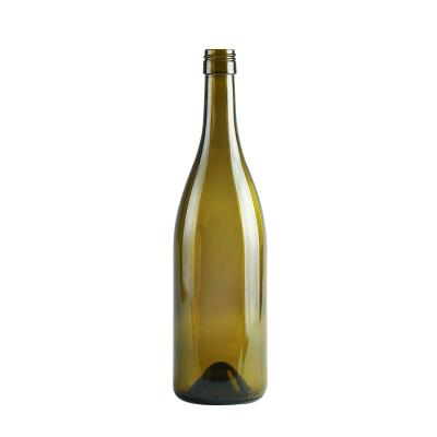 China Wine or drink fashion design type Burgundy green glass wine bottle with screw cap for sale