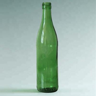 China 500ml Beverage Green / Light Green Green Screwed Finish Beer Glass Bottle for sale