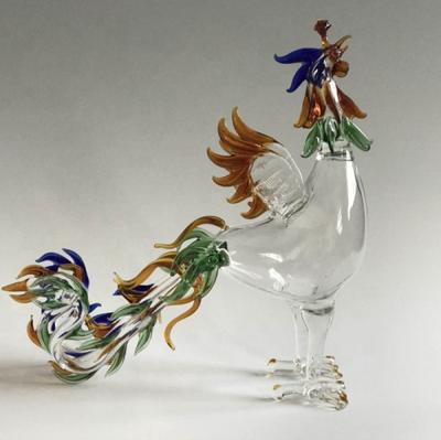 China Handmade Liquor Mouth Swollen Borosilicate Special Animal Shaped Art Glass Vodka Bottle for sale