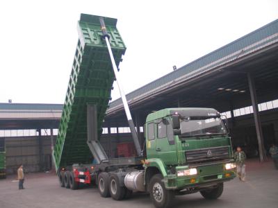 China Ziehen Dump Hinter LKW-Anhänger, Auflieger Gooseneck Dump Tieflader 40m3 Loading Gewicht zu verkaufen