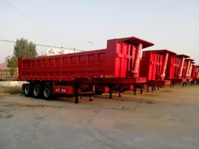 China Fence Rear Trailer Dump Truck , Semi Tipper Trailer For Transport Sand Stone for sale