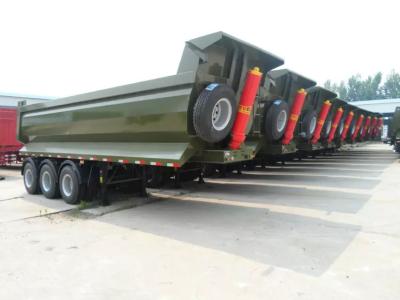 China 50 Ton 3 Axles Semi Dump Truck Trailer Carbon Steel / High Strength Steel Materials for sale