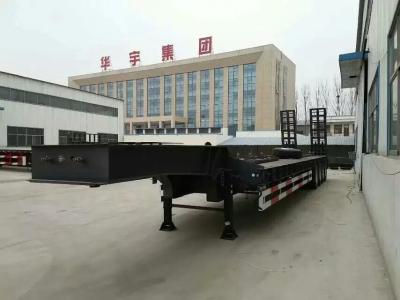 China 3 Axle Lowbed Semi Trailer , Low Flatbed Trailer With Air Suspension System for sale