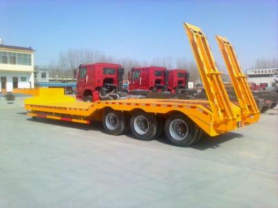 China Gooseneck Low Bed Semi Trailer With Air Ladder , Lowbed Semi Trailer for sale