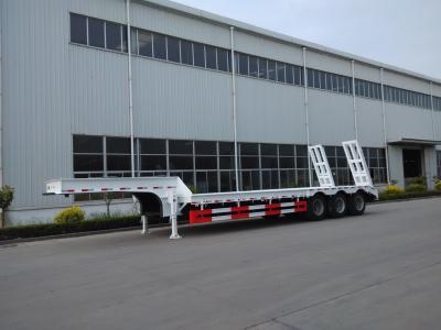 China Customized Low Loader Heavy Duty Trailers , Lowbed Semi Trailer With Landing Gear for sale