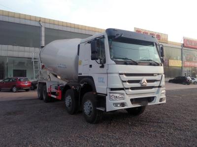 China HOWO 9cbm Concrete Mixer Truck 371 HP With Eton Mixer Pump White for sale