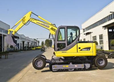 China Electric Mini Excavator , Small Wheeled Excavator Yellow ISO Certificates for sale