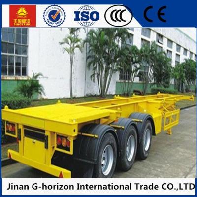 China 40 Ton Skeleton Container Semi Flat Bed Trailors 3 Axle 12400 * 2500 * 1520mm for sale