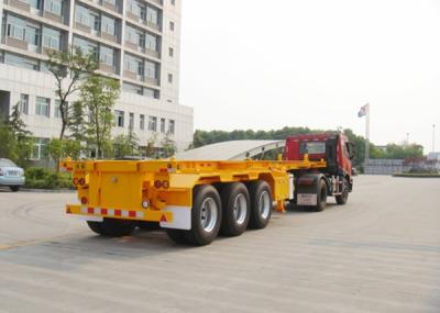 China Three axles 40ton skeleton semi trailer for container shipping , flat bed trailors for sale