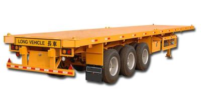 China Three Axles Flat Bed Semi Trailer For 20ft / 40ft Container 12 Twist Container Lock for sale