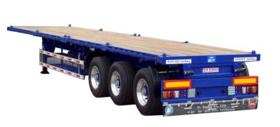 China Trias 40 Ton Skeletachtige semi aanhangwagen voor Vervoer van 20 voet 40 voet flatbed aanhangwagen Te koop