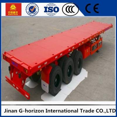 China Lange Flatbed de Aanhangwagen Groene Rode Gele Witte Blauwe Kleur van de trias Flatbed 40 voet Container Te koop