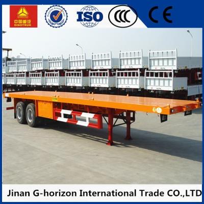 China Dubbele Assen 20ft 40ft Vlakke Bed Semi Aanhangwagen 2 de semi flatbed vrachtwagen van de assencontainer Te koop