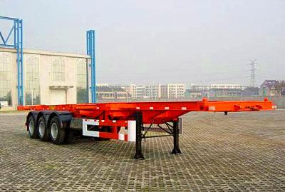 China 3 Axles 50 tons ABS Braking system extendable flatbed trailer for machine transport for sale