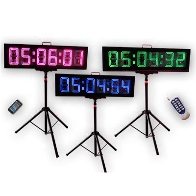 China Commercial Sports Home Sports Outdoor Double Sided 8 Inch 6 Digit LED Race Time Clock For Running Events APP Supported for sale