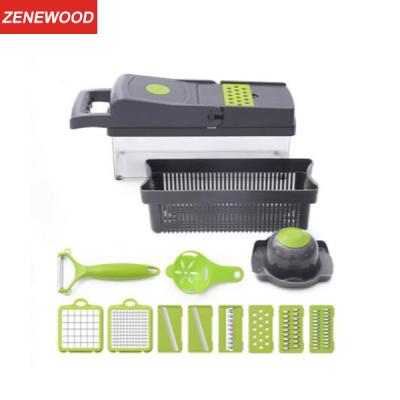 China High Quality Large Capacity Zenewood 14-in-1 Vegetable Cleaver Cutter With Container for sale