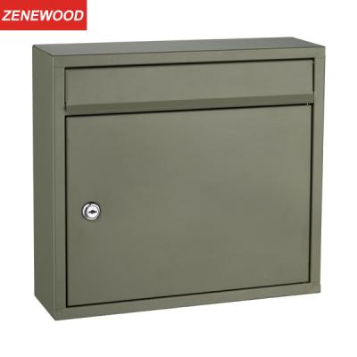 China Zenewood Wall Mounted Galvanized Steel Wall Mounted Mailbox Letter Box Lockable Flat Mailbox / W1718 for sale