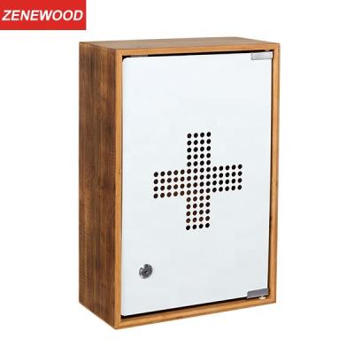 China Traditional Bamboo Galvanized Steel Powder Coating Wall Mounted Medicine Cabinet for sale