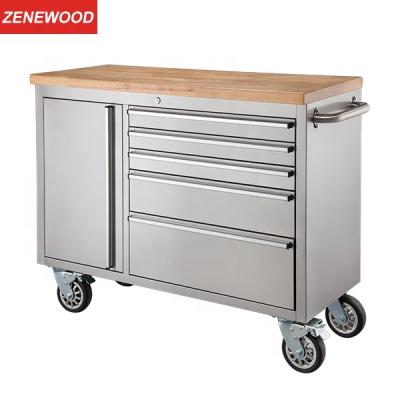 China Zenewood Heavy Duty Modern Rubber Timber Combine Metal Tool Cabinet For Tool Storage for sale