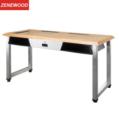 China Zenewood WK1503 Standing Rubber Workbench and Tool Cabinet Timber Top Tool Chest for sale