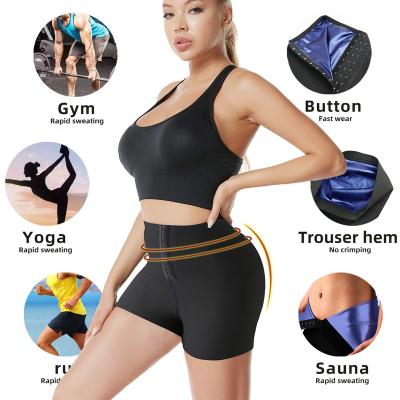 China Women's Workout Sustainable Tummy Control High Waist Workout Adjustable Stretchy Three-Quarter Pantyhose Sweat Hip for sale