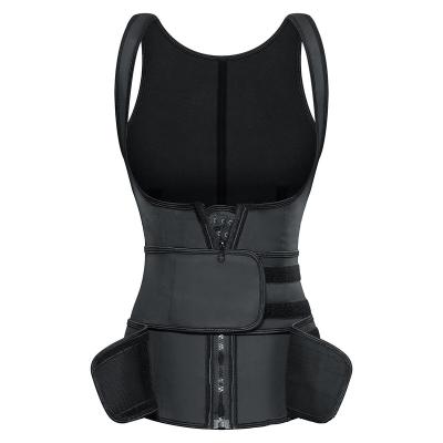 China Antibacterial Latex Belt Body Shaper Women Waist Trainer Double Vest Compression for sale