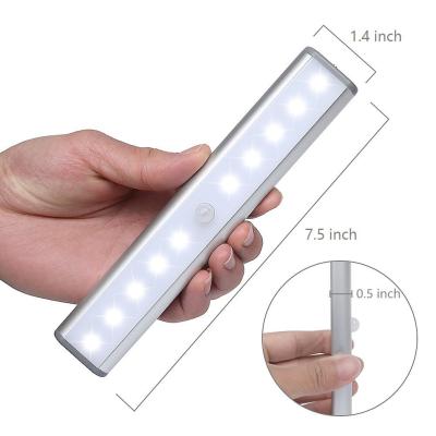 China 10-led battery operated under cabinet light bar with motion sensor in 19cm, warm white for sale