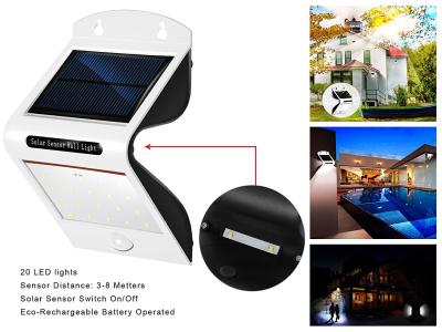 China 20 LED Outdoor Solar Power Security Wall Light for Patio for sale