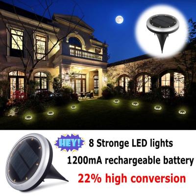 China 8leds IP65 waterproof solar power garden decorative lights /solar ground light for sale