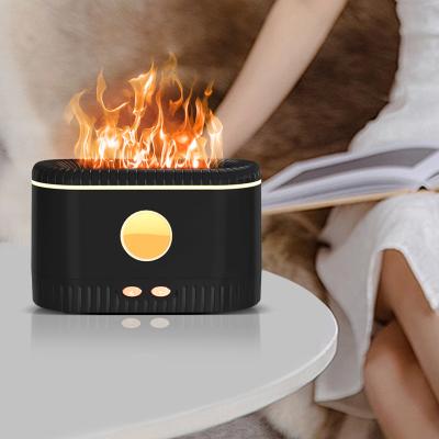 China Car Mini Portable Volcano Humidifier USB Flame Air Humidifier Essential Oil Diffuser Mist Aroma for sale