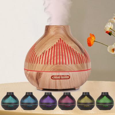 China Hot Selling Aromatherapy Diffuser Wood Grain Air Humidifier 400ml USB Portable Ultrasonic Environmental Aromatizer Essential Oil Diffuser for sale