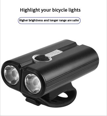 China LED Lighting Bicycle Lamp Night Riding Strong Light Flashlight USB Rechargeable Rain Proof Mountain Bike Riding Equipment for sale