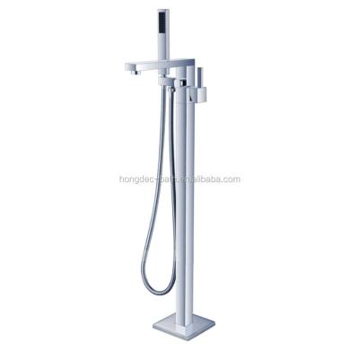 China Faucets Factory Direct Sale Electric Bathtub Chrome Floor Standing Faucet With Hand Held Shower for sale