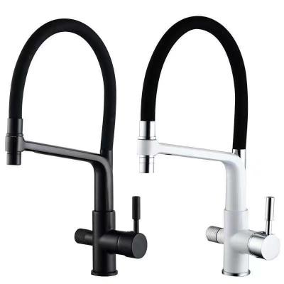 China Modern Contemporary Kitchen Faucet Porcelain Pull Down Kitchen Faucets Copper Brass for sale