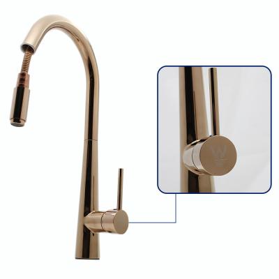 China Sense Faucets High Level Handle Kitchen Sink Faucet Along Turn Off Water Faucet Rose Gold Kitchen Mixer Tap. for sale