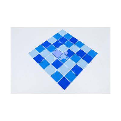 China 2021 High Quality Guaranteed Cheap Cost Effective Mixed Blue Glass Parquet Mosaic Swimming Pool Tiles for sale