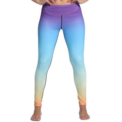 China Pants fitness and yoga wear outdoor sports digital gradient printing slim fit leggings yoga0124 yoga for sale