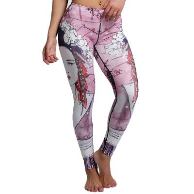 China Yoga0193 Digital Printing Slim Fit Yoga Pants Outdoor Sports Fitness And Yoga Wear Leggings for sale