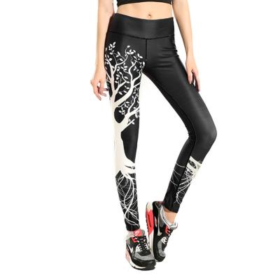 China Breathable fitness and yoga wear print yoga pants women workout black leggings for sport yoga leggings YS072 for sale