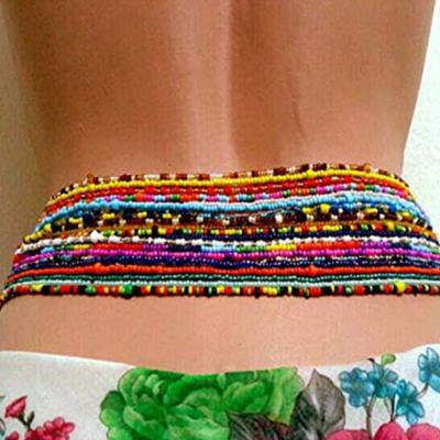 China Bohemia Fashion Jewelry Bohemia Elastic Waist Puff Beads Body Women Girls Summer Boho Jewelry African AccessoriesBody Chain for sale