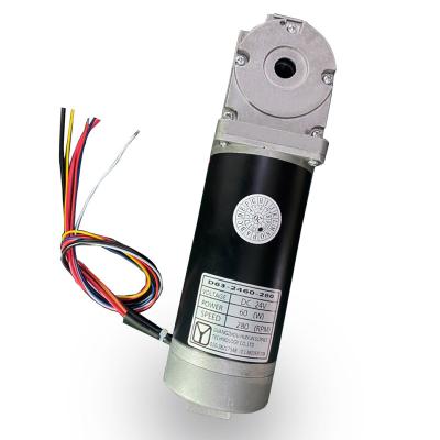 China Guangzhou 24V 60W 30Nm Totally Enclosed Gear Reduction Motor Torque Horizontal DC Motors Automatic Doors for sale