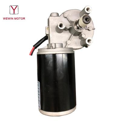 China DC 24V Low RPM Totally Enclosed Worm Gear Motor 200Kg Capacity Lifting Electric Medical Door Elevator Motor for sale