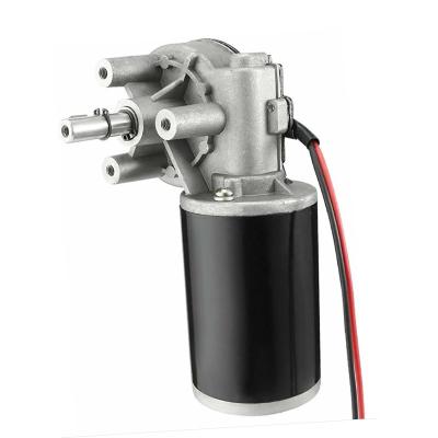 China 12V 24V DC Motor 120W Totally Enclosed Worm Wheel Gear Electric DC Gear Motor For Garage Door Opener for sale