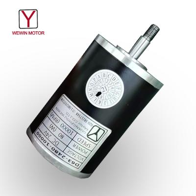 China Totally Enclosed Diameter 63Mm Pmdc Motors 90 Watt 10000Rpm Low Voltage Permanent Magnet DC Brush Motor for sale