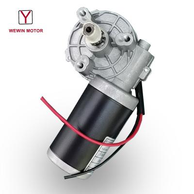 China Worm Gear DC Totally Enclosed Low RPM Motor 24V DC Geared Motor 24vdc For Sporting Goods Ball Machine for sale