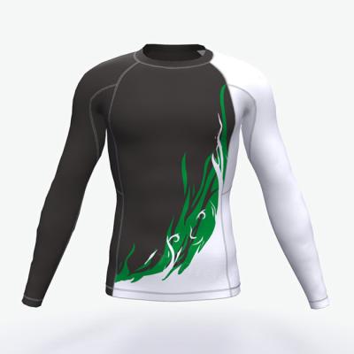 China Top quality mens polyester/Spandex long clean design logo rashguard sleeve bjj compression rash shirts for sale