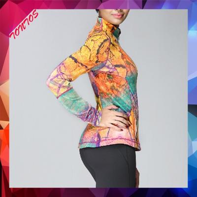 China Fashion Sublimation Bomber Breathable Ladies Fitted Yoga Jacket for sale